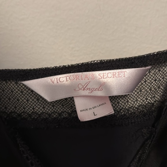 Victorias Secret Angels black lace ruffled slip size large - Picture 5 of 8